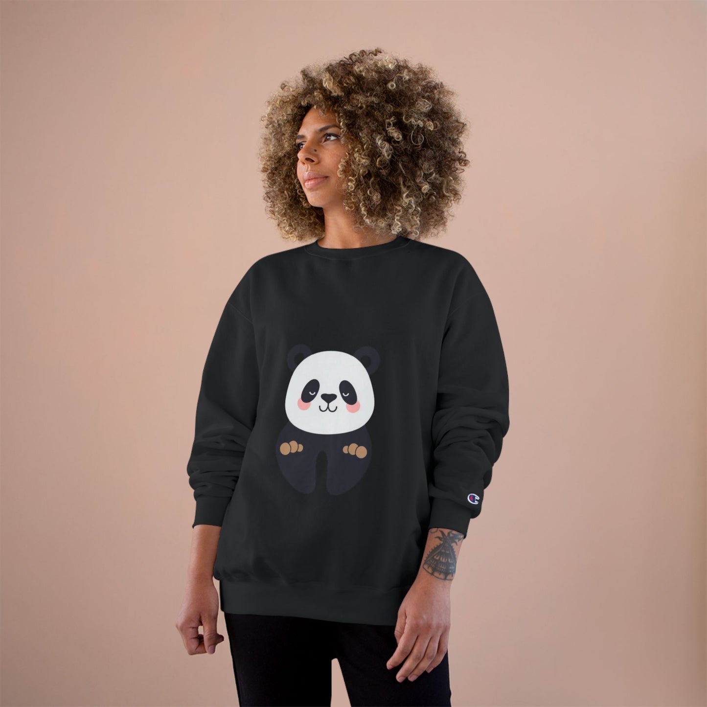 Cute Panda Champion Sweatshirt, Cozy Animal Apparel, Perfect Gift for Animal Lovers, Casual Wear, Unisex Sweatshirt