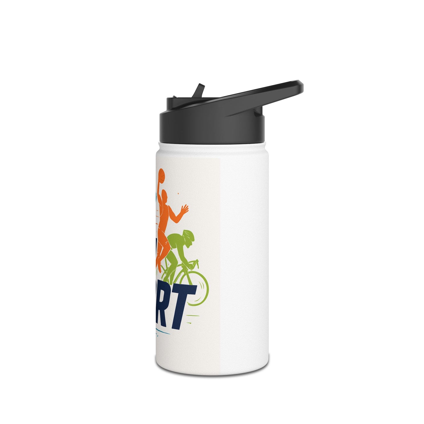 Sporty Stainless Steel Water Bottle, Workout Hydration Flask, Fitness Gift, I’m Sport Gym Bottle, Outdoor Activity Hydrator