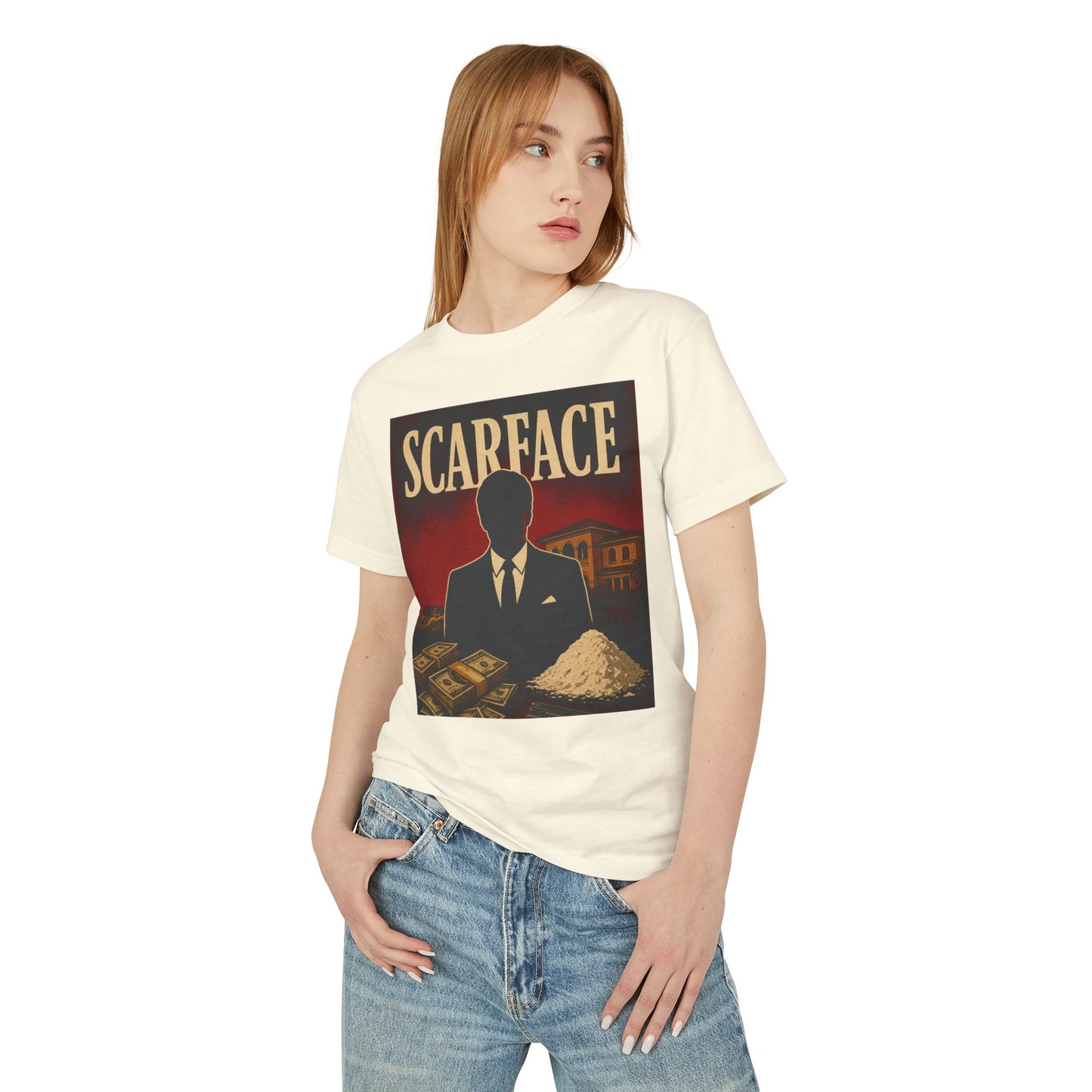 Scarface Vintage Graphic Tee, Unisex Cotton T-Shirt for Movie Lovers, Retro Apparel, Stylish Gift for Fans, Casual Wear